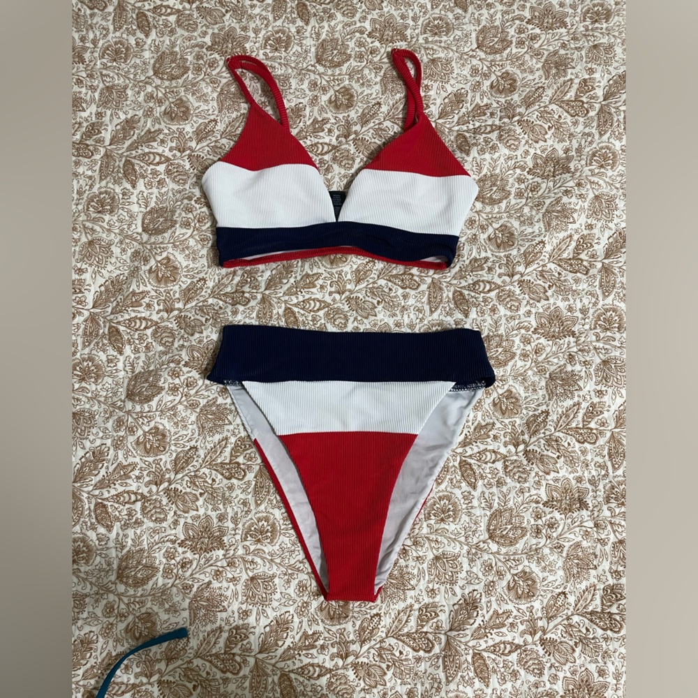 Red, White, and Blue Bikini Set